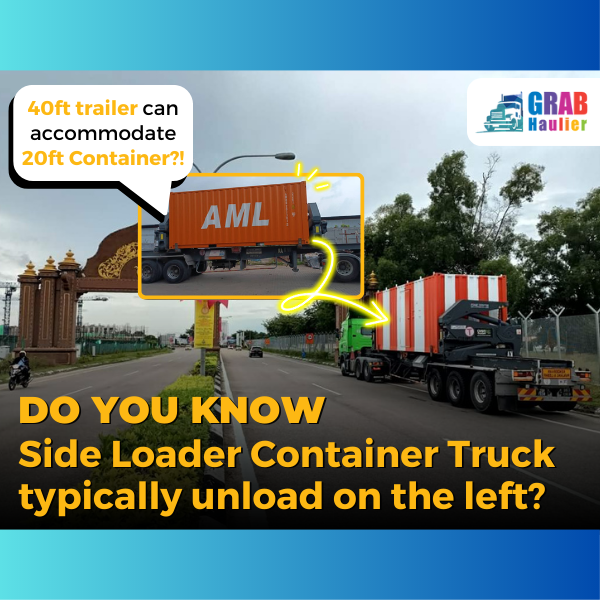 Side Loader Container Unload and Load on the left