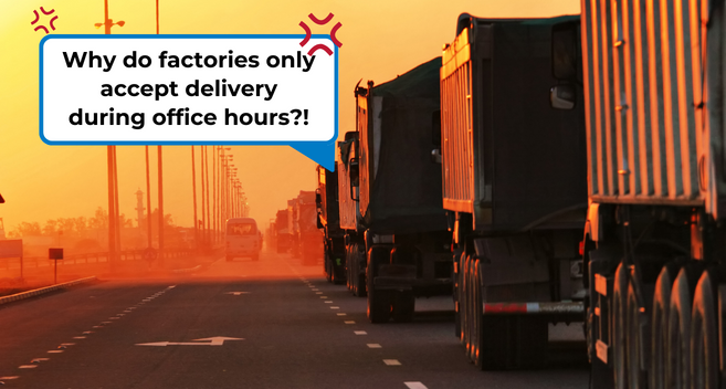 Container delivery restriction to office hours